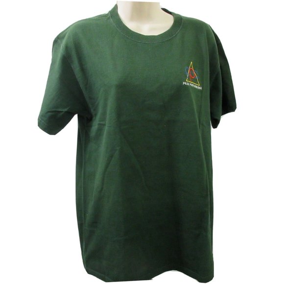 Fruit of the Loom T-Shirt Large Green Peak Performance Embroidered 100% Cotton - Picture 2 of 9